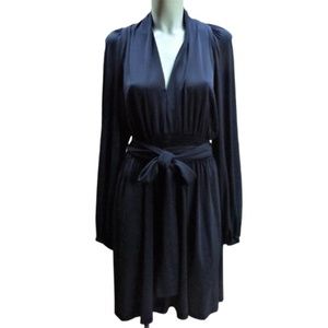 Muse Exclusively for Boston Proper Black Deep V Neck Tie Waist Dress